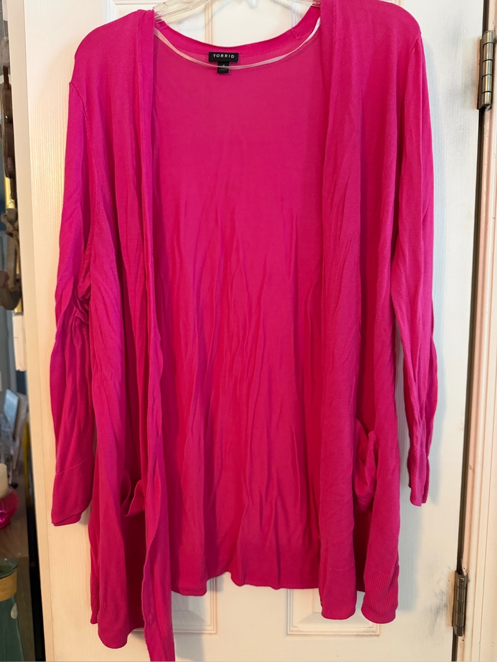 Torrid Open Front Cardigan - Bright Fuchsia Pink